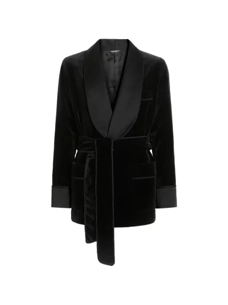 Geacă Dolce & Gabbana de catifea negru