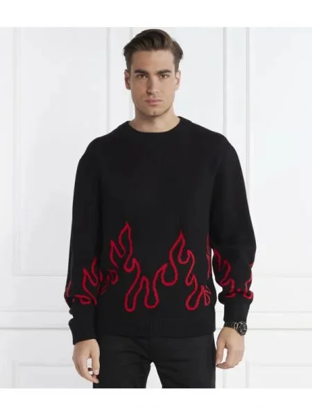 HUGO Pulover Sfire cu adaos de lână negru