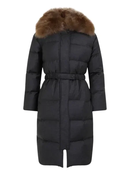 Pikowany płaszcz Yves Salomon szary