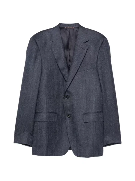 Geacă Canali cu model herringbone albastru