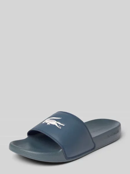 Klapki basenowe z nadruk z logo model SERVE SLIDE' Lacoste niebieskie