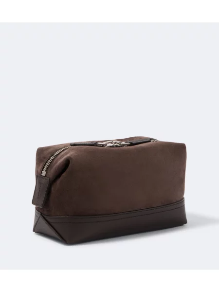 Geantă Tom Ford din piele de căprioară maro