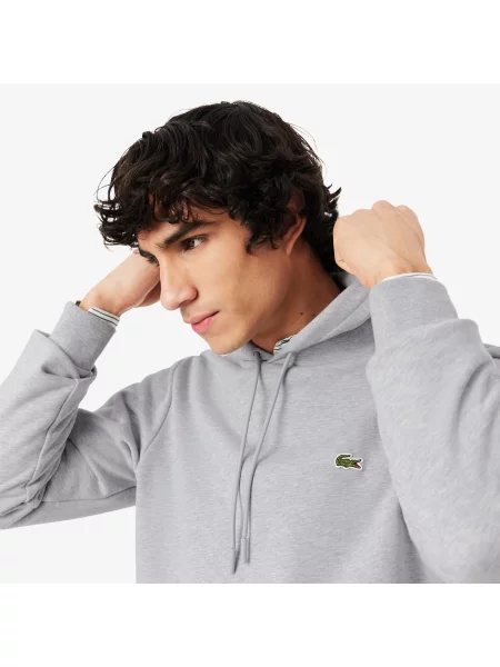 Lacoste Bluza Z Kapturem Z Bawełnianego Polaru szary