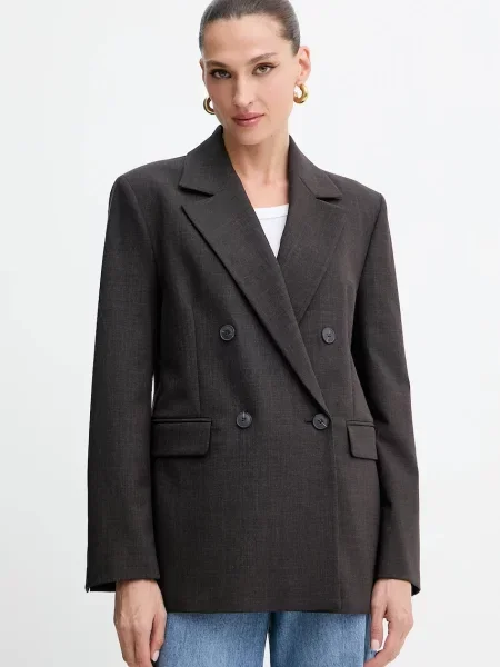 MAX&Co. sacou din lână un singur rând de uni negru