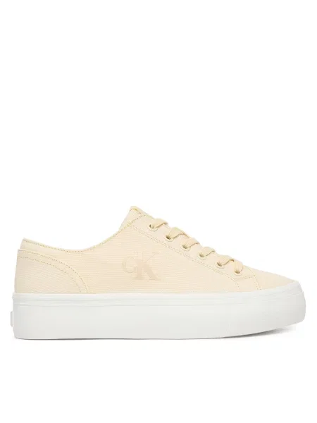 Calvin Klein Αθλητικά Vulc Flatform Low Canvas Mg Εκρού