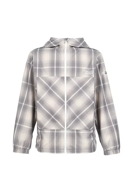 Geacă de vânt Moncler cu glugă gri