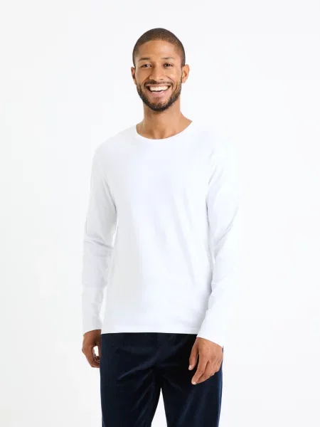 Tricou mânecă lungă Celio alb