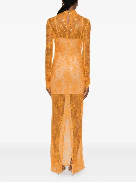 Rochie midi Patrizia Pepe cu paiete de costum portocaliu