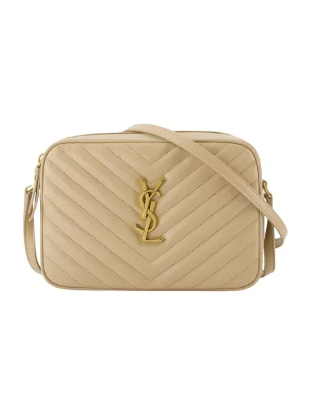 Torebka skórzana Saint Laurent skórzana beżowa