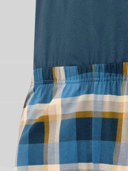 Zestaw piżama w kroju regular fit z czystej bawełny Schiesser niebieska