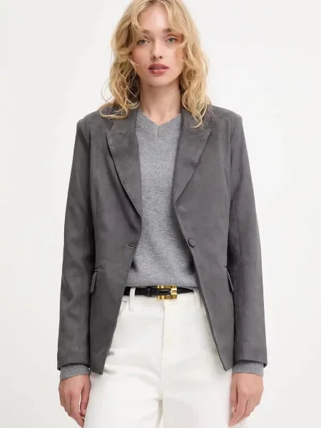 Answear.LAB marynarka jednorzędowa gładka szary
