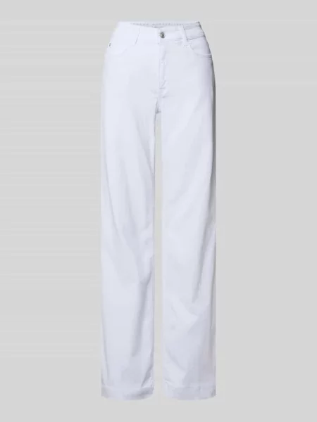 Jeansy z szeroką nogawką z wpuszczanymi model Dream' Mac białe