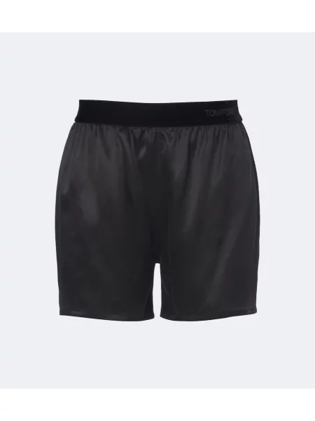 Pantaloni scurți Tom Ford din satin negru