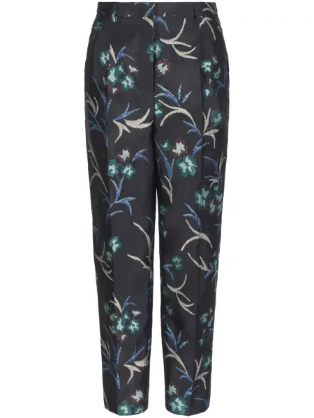 Pantaloni Giorgio Armani cu model floral cu imagine negru