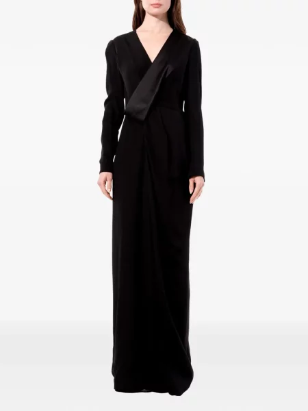 Rochie Balenciaga din satin drapată negru