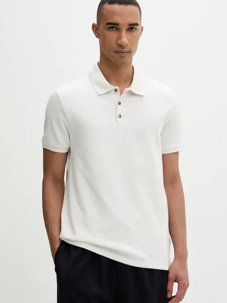 Tricou polo Calvin Klein bej