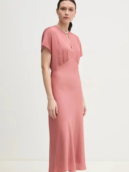 Calvin Klein sukienka midi prosta pomarańczowy