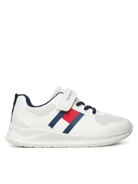 Superge Tommy Hilfiger Flag Low Cut Lace-Up/Velcro S Bela modra
