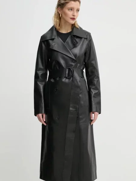 Пальто Stand Studio Paris перехідне двобортне чорний