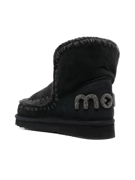 Botki Mou wełniane z logo czarne