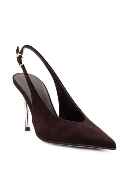 Pantofi cu toc Sergio Levantesi din piele de căprioară slingback maro