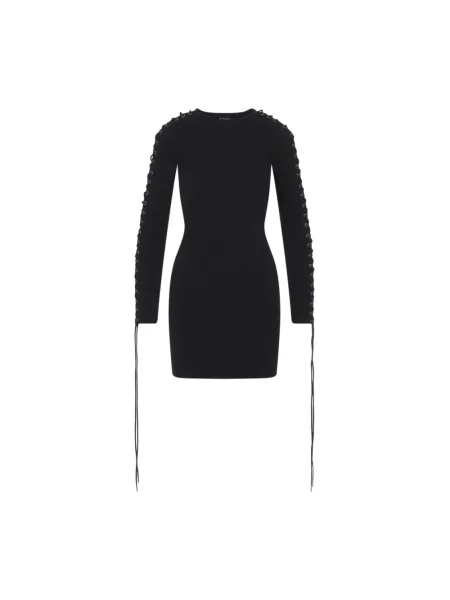 Lniana sukienka Balenciaga czarna