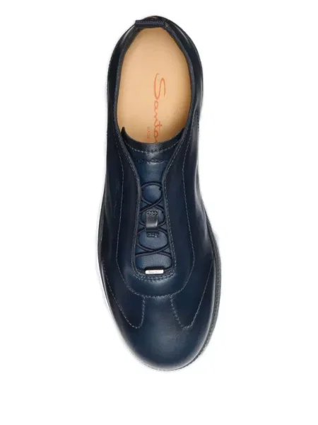Sneakerși Santoni din piele slip-on albastru