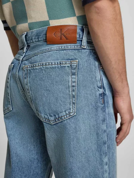 Jeansy o kroju regular fit z czystej bawełny Calvin Klein Jeans niebieskie
