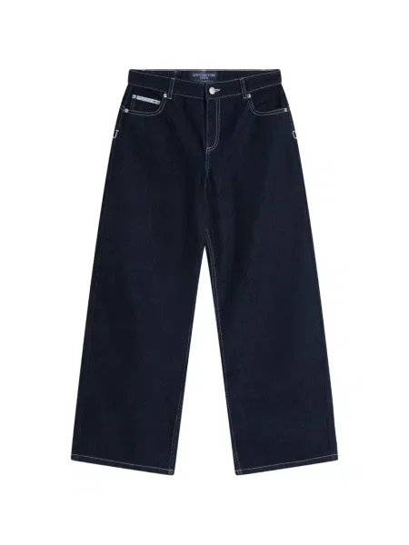 Blugi cu picior larg Juicy Couture cu autograf albastru