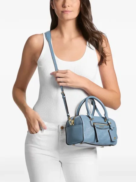 Geantă shopper Michael Kors cu autograf albastru