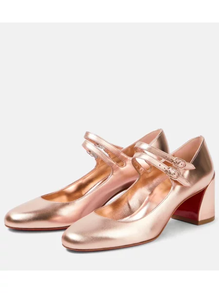 Pantofi cu toc Christian Louboutin din piele bej