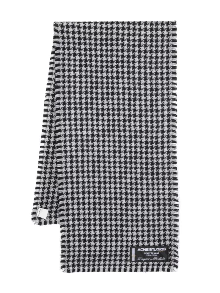 Šal Acne Studios s houndstooth uzorkom bijela