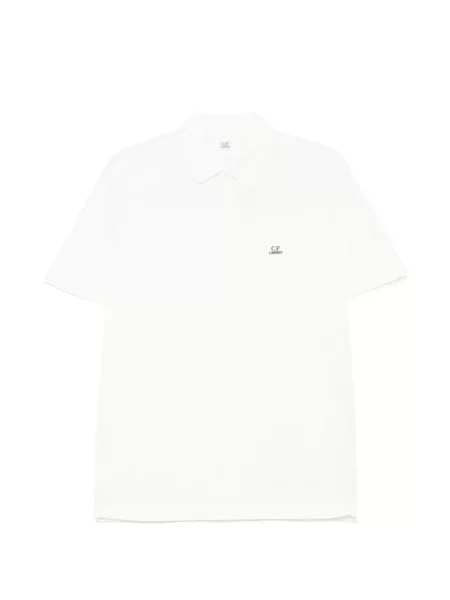 Tricou polo C.p. Company cu autograf alb