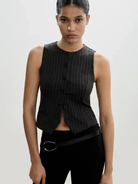 Жилет класичний MANGO сірий