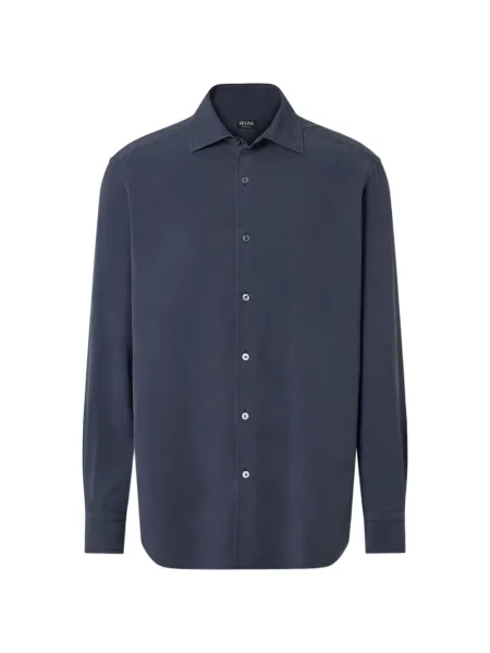 Cămașă Zegna de mătase albastru