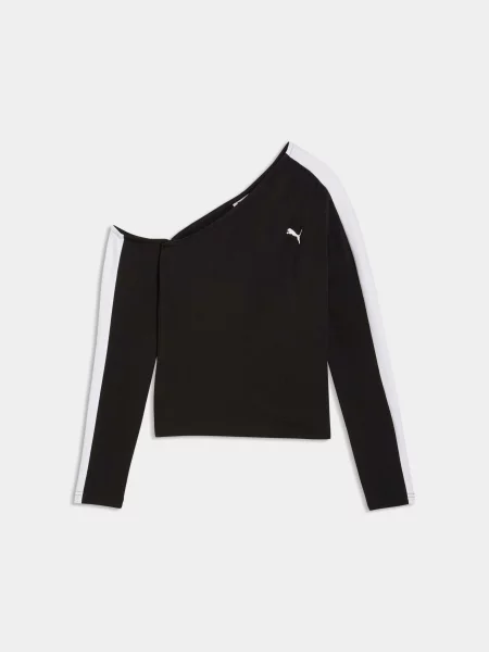 Лонгслів PUMA T7 Asymmetric Longsleeve комбінований верх чорний