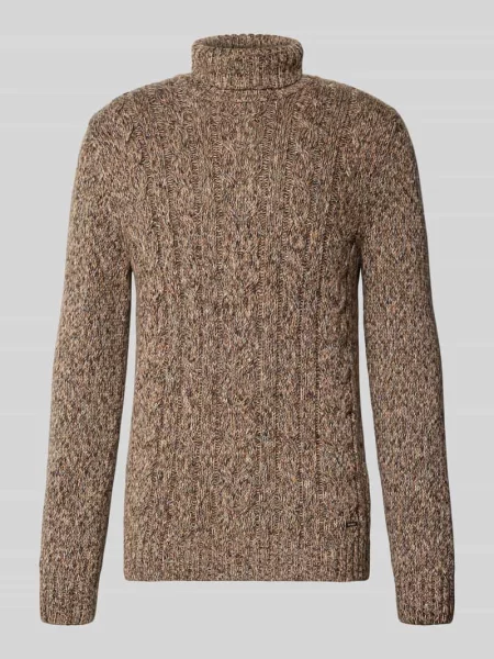 Sweter z dzianiny z prążkowanymi wykończeniami Ragman