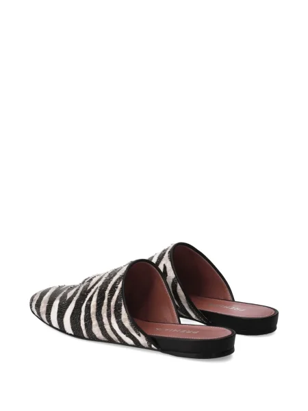 Papuci tip mules Premiata cu model zebră negru