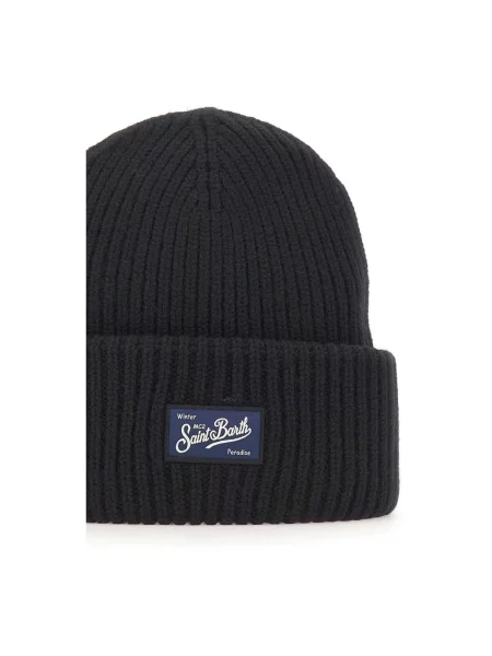 Saint Barth Akcesoria Mężczyzna ONE SIZE Wełna Berry Beanie czarny