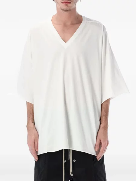 Tričko Rick Owens s výstřihem do v bílé