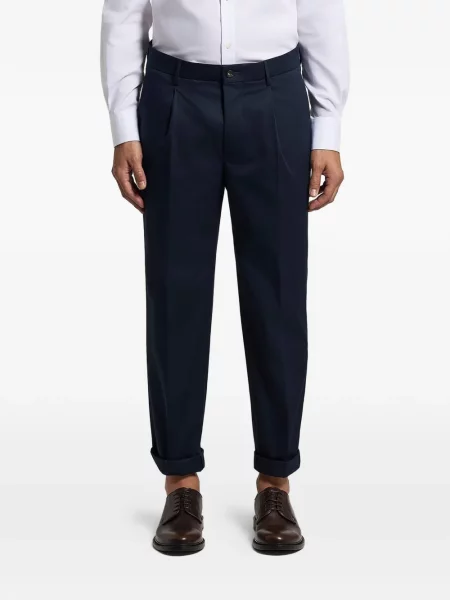 Pantaloni Peserico plisate albastru