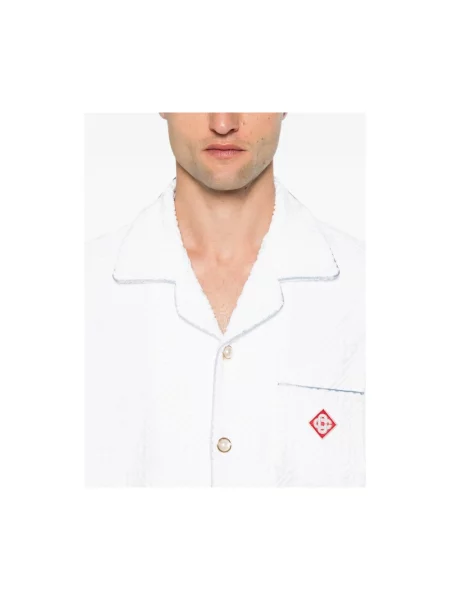 Koszula z krótkim rękawem Casablanca frotte biała