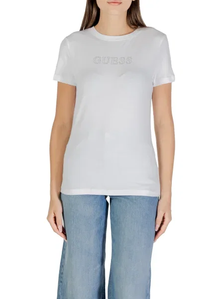 Koszulka Guess z krótkim rękawem biała