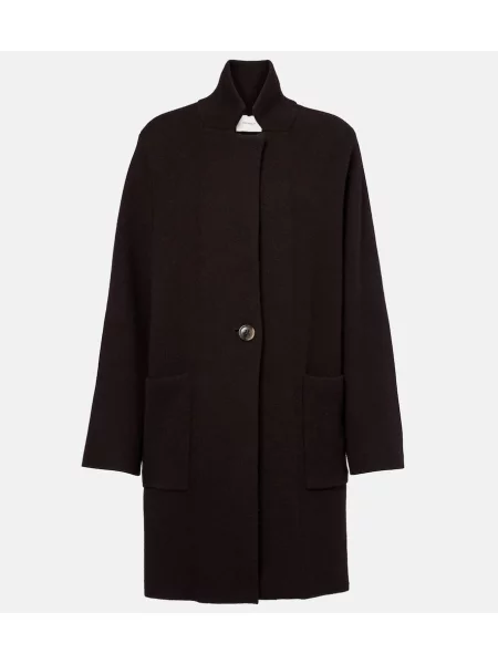 Palton Lisa Yang din cașmir maro