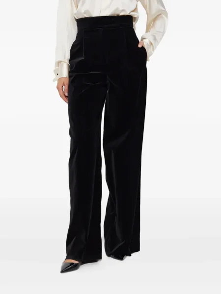 Pantaloni Max Mara de catifea plisate negru