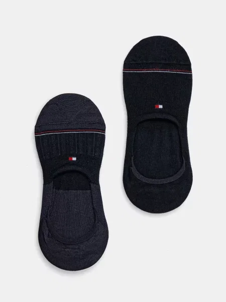 Skarpetki stopki z nadrukiem z logo w zestawie 2 szt. Tommy Hilfiger granatowe