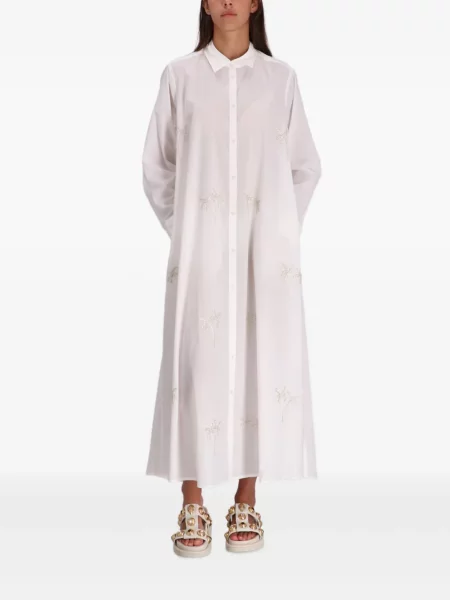 Rochie tip cămașă Benaras By Citrus alb