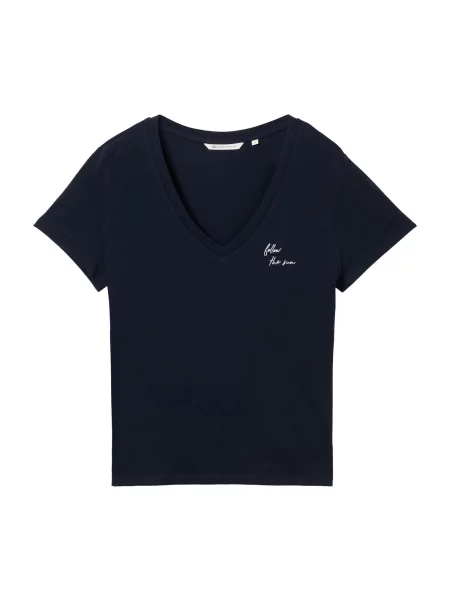 TOM TAILOR DENIM Tričko tmavě modrá bílá