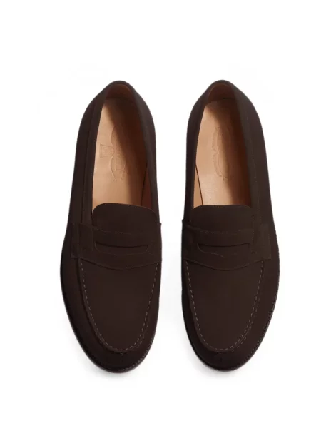 Pantofi loafer J.m. Weston din piele de căprioară maro