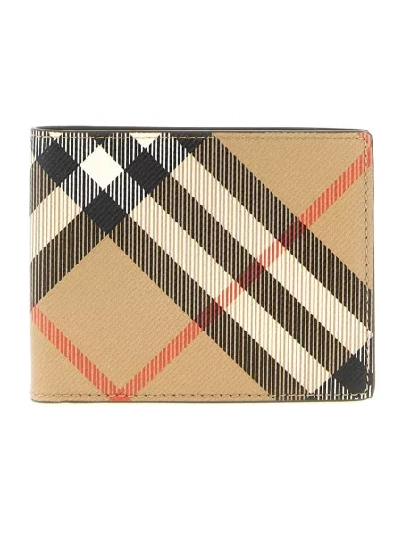 Portfel Burberry z nadrukiem skórzany beżowy